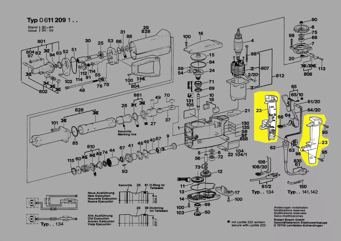 Poignée arrière réf. 1 615 133 025 BOSCH